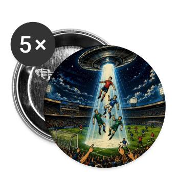 Match de football d’enlèvement d’extraterrestres OVNI Match graphique drôle - Lot de 5 grands badges (56 mm) - blanc - Devant