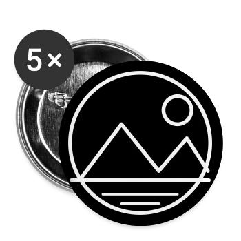 Mond- und Berglandschaft - Buttons groß 56 mm (5er Pack) - Weiß - Vorne