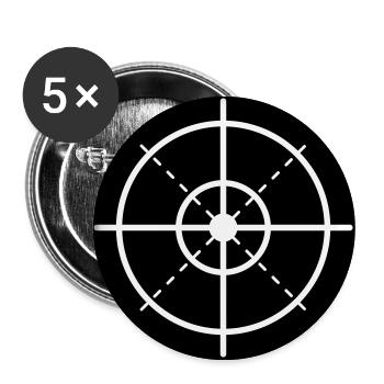 Zielscheibe Retikel Minimal - Buttons groß 56 mm (5er Pack) - Weiß - Vorne