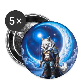 Lunar Knight Wolf - Buttons large 2.2''/56 mm (5-pack) - white - Front
