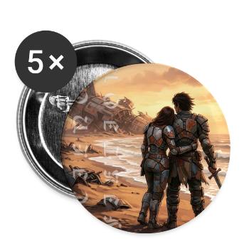 science fiction fantasy romance - Buttons large 2.2''/56 mm (5-pack) - white - Front