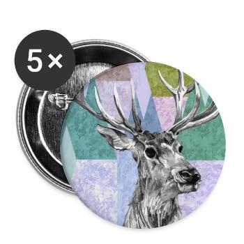 Deer - Buttons large 2.2''/56 mm (5-pack) - white - Front