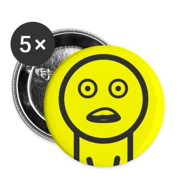 Surprising yellow motif - Buttons large 2.2''/56 mm (5-pack) - white - Front
