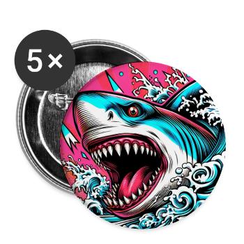 Shark - Buttons large 2.2''/56 mm (5-pack) - white - Front