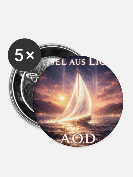 Segel aus Licht (Maincover) - Buttons groß 56 mm (5er Pack) - Weiß