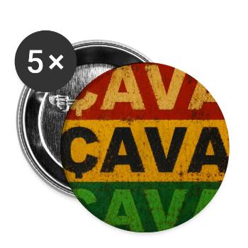 CAVA panneau rouillé - Lot de 5 grands badges (56 mm) - blanc - Devant