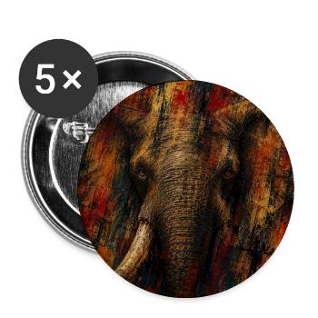 Farbenfroher abstrakter Elefant - Buttons groß 56 mm (5er Pack) - Weiß - Vorne