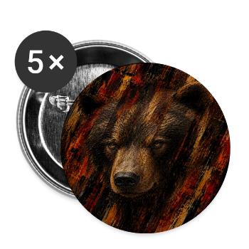 Ourse ardente en coups de pinceau - Lot de 5 grands badges (56 mm) - blanc - Devant