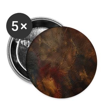 Cuir vieilli et patine dorée - Lot de 5 grands badges (56 mm) - blanc - Devant