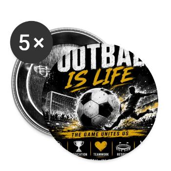 Le football, c’est la vie - Lot de 5 grands badges (56 mm) - blanc - Devant