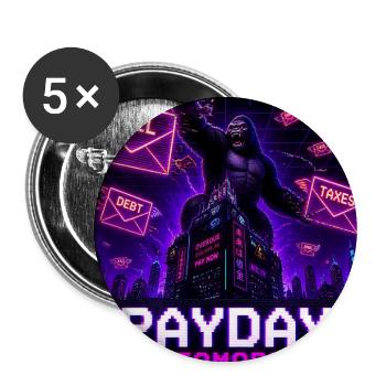 Payday Is Tomorrow Funny Meme - Buttons large 2.2''/56 mm (5-pack) - white - Front