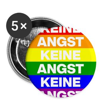 KEINE ANGST VOR FASCHISTEN, NO NZS, NIE WIEDER - Buttons groß 56 mm (5er Pack) - Weiß - Vorne