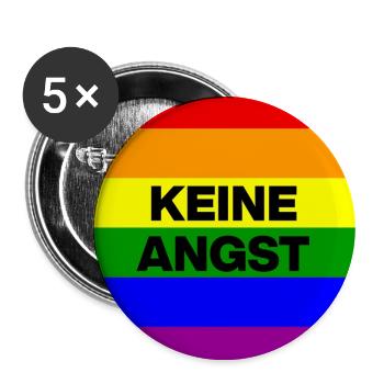 KEINE ANGST VOR FASCHISTEN, NO NZS, NIE WIEDER - Buttons groß 56 mm (5er Pack) - Weiß - Vorne