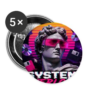 Vaporwave Synthwave Retro System Overload Art - Buttons large 2.2''/56 mm (5-pack) - white - Front