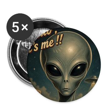 ALIEN - Hello it's me - Buttons large 2.2''/56 mm (5-pack) - white - Front