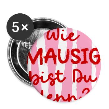 Freundschaft Maus Freundin - Buttons groß 56 mm (5er Pack) - Weiß - Vorne