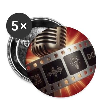 Podcast Studio Micro et Film - Lot de 5 grands badges (56 mm) - blanc - Devant