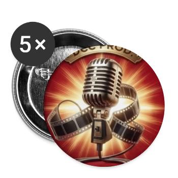 DCC PROD Retro Cinematic Microphone - Buttons large 2.2''/56 mm (5-pack) - white - Front