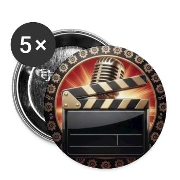 Retro Cinema Clapboard - Buttons large 2.2''/56 mm (5-pack) - white - Front