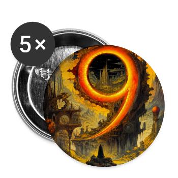 Un neuf de feu dans un paysage surréaliste - Lot de 5 grands badges (56 mm) - blanc - Devant