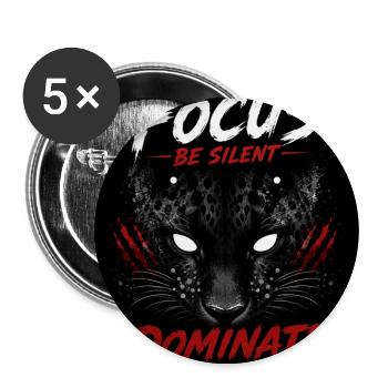 Concentre-toi, sois silencieux, domine Panthère - Lot de 5 grands badges (56 mm) - blanc - Devant
