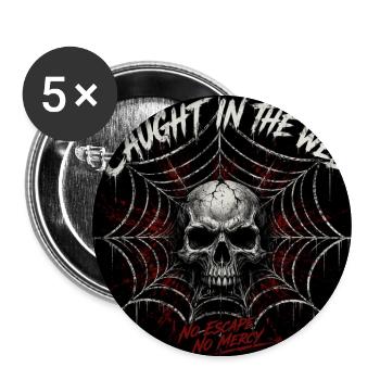 Gefangen im Netz des Schädels - Buttons groß 56 mm (5er Pack) - Weiß - Vorne