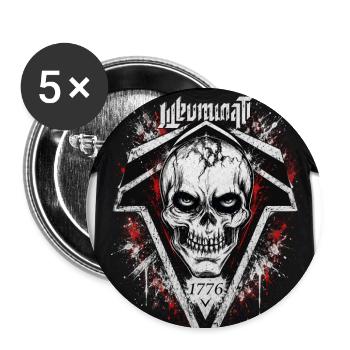 Totenschädel Geometrie 1776 Triangel - Buttons groß 56 mm (5er Pack) - Weiß - Vorne