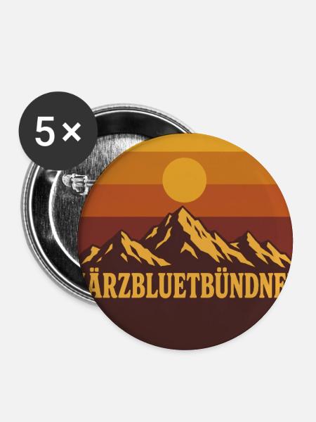 Bündner - Buttons groß 56 mm (5er Pack) - Weiß