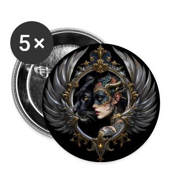 Night Touch: Tier und Maske - Buttons groß 56 mm (5er Pack) - Weiß - Vorne