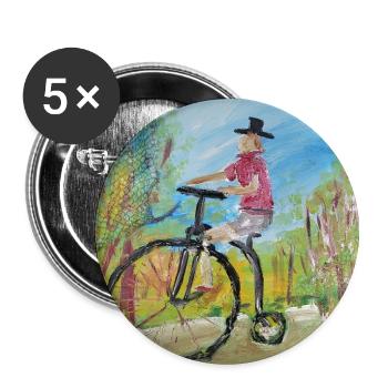  Hochrad - Buttons groß 56 mm (5er Pack) - Weiß - Vorne