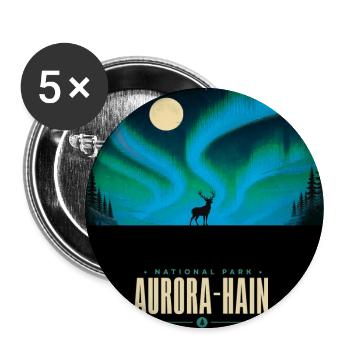 Aurora Hain National Park – Northern - Buttons large 2.2''/56 mm (5-pack) - white - Front
