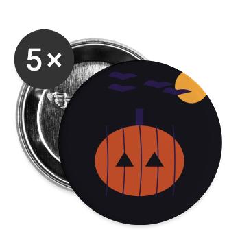Minimalist Pumpkin Night Halloween - Buttons large 2.2''/56 mm (5-pack) - white - Front