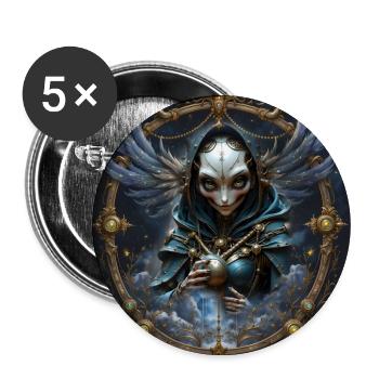 Celestial Guardian with Sphere - Buttons large 2.2''/56 mm (5-pack) - white - Front