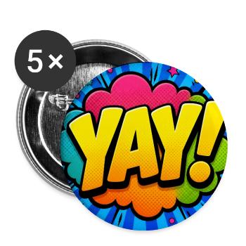 Energetic Comic Lettering – Pop Art Design - Buttons large 2.2''/56 mm (5-pack) - white - Front