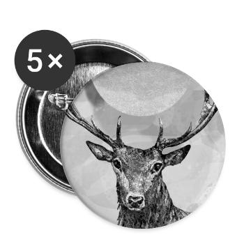 Deer - Buttons large 2.2''/56 mm (5-pack) - white - Front