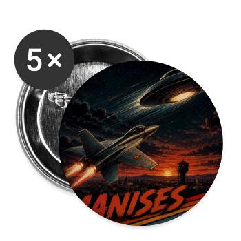 Manises UFO 1979 - Buttons large 2.2''/56 mm (5-pack) - white - Front