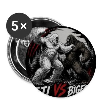 Yeti vs Bigfoot - Buttons large 2.2''/56 mm (5-pack) - white - Front