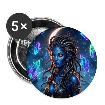 Blue Crystal Siren - Buttons large 2.2''/56 mm (5-pack) - white - Front