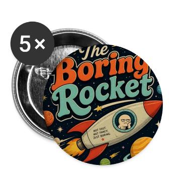 The Boring Rocket – Retro Space Travel - Buttons large 2.2''/56 mm (5-pack) - white - Front