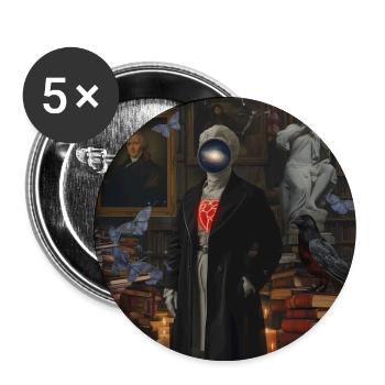 Supernatural Heart in the Library - Buttons large 2.2''/56 mm (5-pack) - white - Front