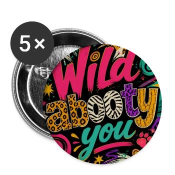 Wild Leopard Neon Boho - Buttons groß 56 mm (5er Pack) - Weiß - Vorne