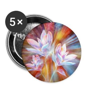 Abstrakte Blumen moderne Kunst - Buttons groß 56 mm (5er Pack) - Weiß - Vorne