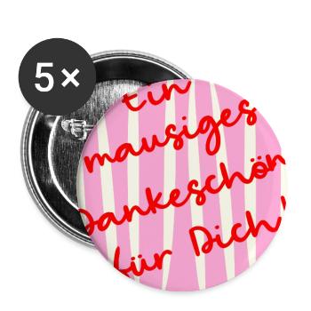 Danke Dankeschön Maus - Buttons groß 56 mm (5er Pack) - Weiß - Vorne