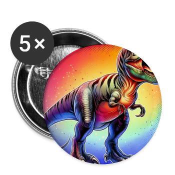 Dinosaurier - Buttons groß 56 mm (5er Pack) - Weiß - Vorne