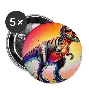 Dinosaurier - Buttons groß 56 mm (5er Pack) - Weiß - Vorne