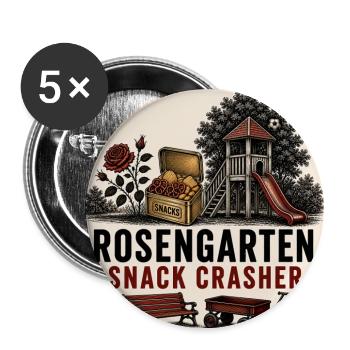 Rosengarten Snack Crasher - Buttons groß 56 mm (5er Pack) - Weiß - Vorne