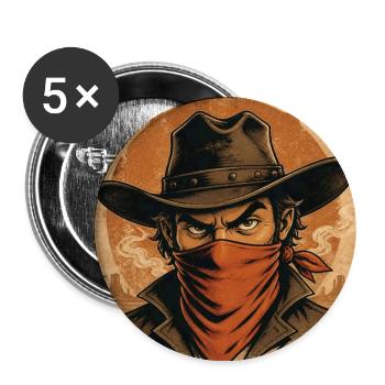 Westlicher Schatten in Bandana - Buttons groß 56 mm (5er Pack) - Weiß - Vorne