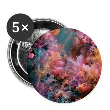 Unterwasser-mehrfarbiges Riff - Buttons groß 56 mm (5er Pack) - Weiß - Vorne