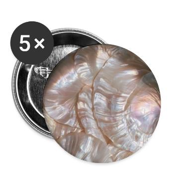 Abstrakte perlmuttartige Perle - Buttons groß 56 mm (5er Pack) - Weiß - Vorne