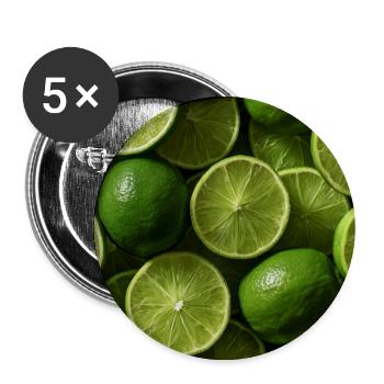 Grüne Limes im Freskomuster - Buttons groß 56 mm (5er Pack) - Weiß - Vorne